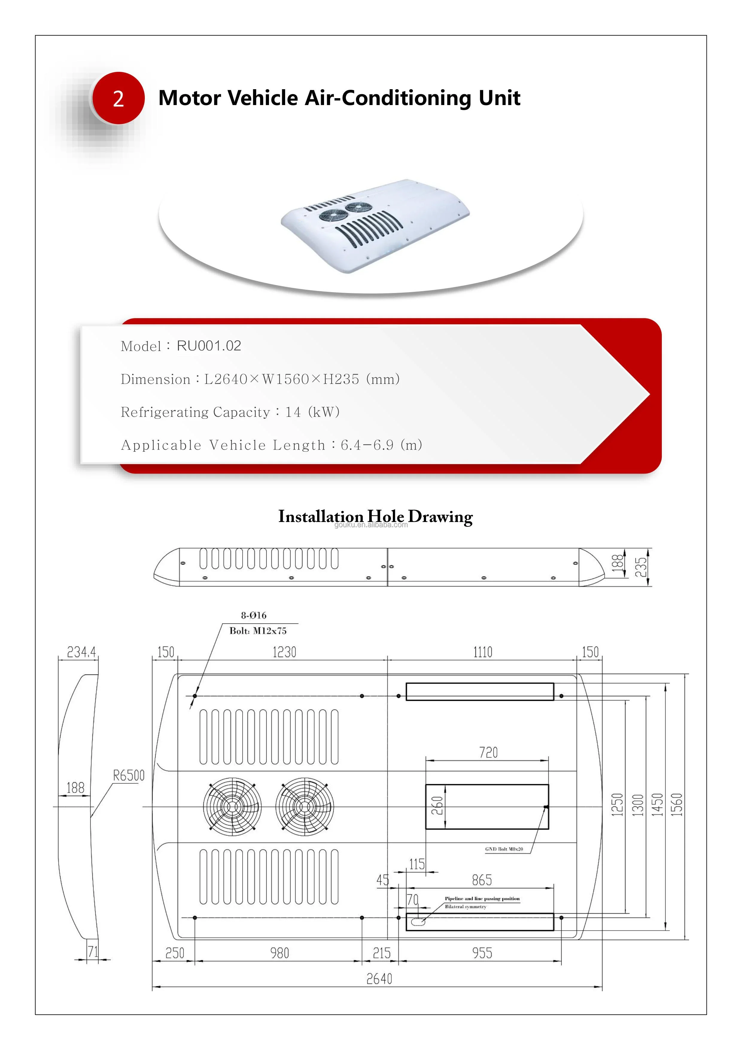 2024 New trend Transit Bus Tramway Trolleybus Air Conditioner for EV Coach school Bus and Articulated Bus