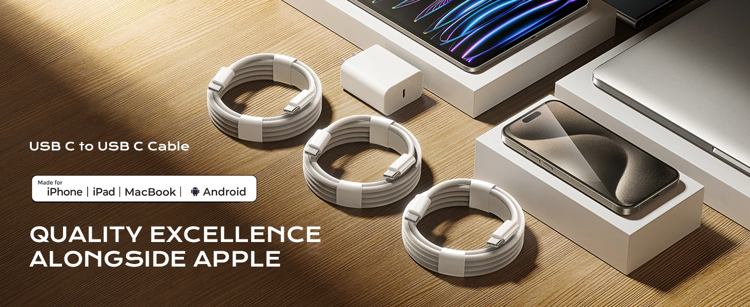 NNBILI 1/3/5PCS 100W Type C to Type C Cable Data Line For Iphone 18 17 16 Samsung Xiaomi Fast Charging Cable Type C Data Charger