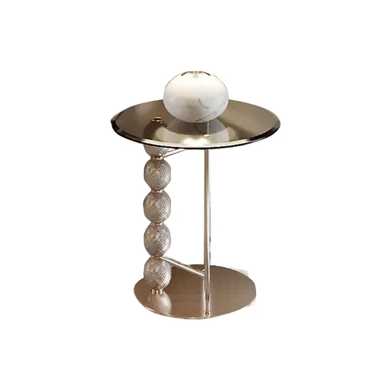 

Modern light luxury edge sofa household living room small coffee table