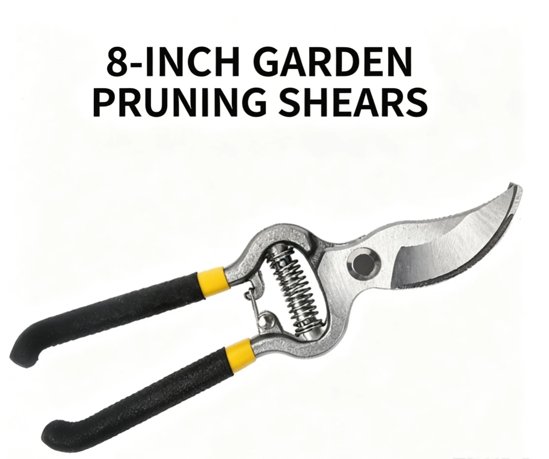 Deli Heavy Duty Steel Curved Blade Pruners, Garden Pruning Shears, 8