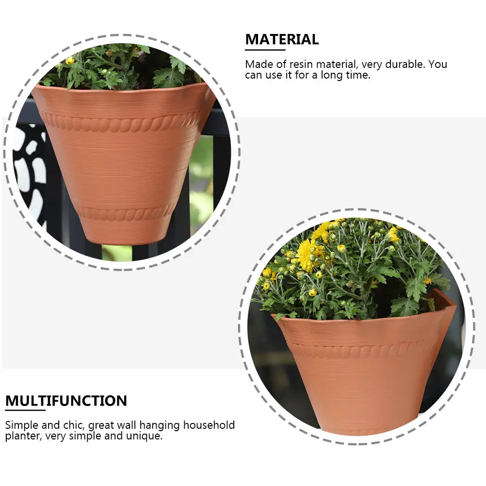 

2Pcs Wall Hanging Flower Pot Resin Material Durable Decorative Planter Unique Design Succulent Vases Holder Practical Space