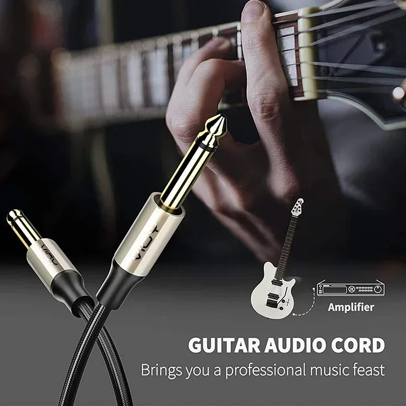 1/4 Inch Guitar Instrument Cable Jack 6.35mm Male To Male Mono Audio Cord for Guitar Piano Bass Keyboard Speaker Amplifier Etc