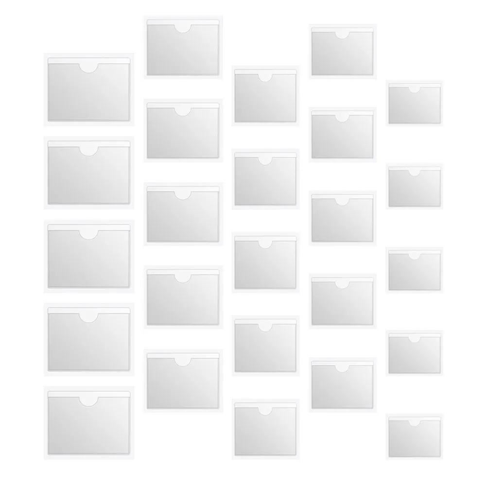 50Pcs Clear Self Adhesive Index Card Holders Transparent Soft Film Label Pockets for Inventory Management Shipping Supplies