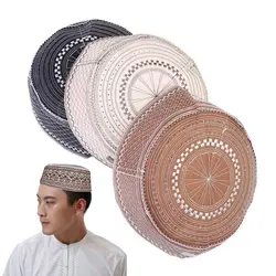 Indian Prayer Hat Muslim Hat Embroidery Turban Saudi Arabian Islam Jewish India Caps for Men