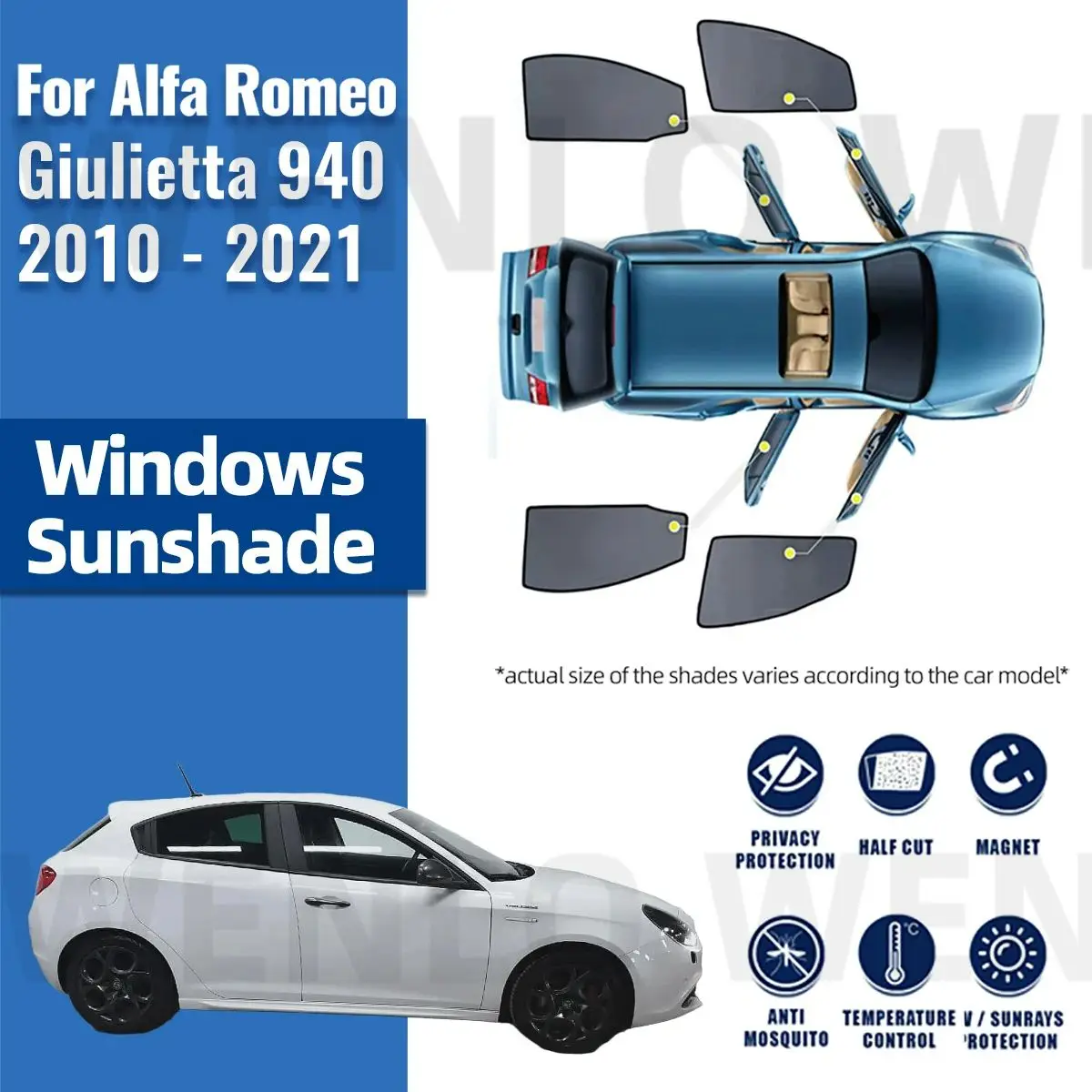 

Для ALFA Romeo Giulietta 940 2010 2011-2020 2021, магнитный автомобильный солнцезащитный козырек, передняя и задняя занавеска на лобовое стекло, солнцезащитный козырек на боковое окно