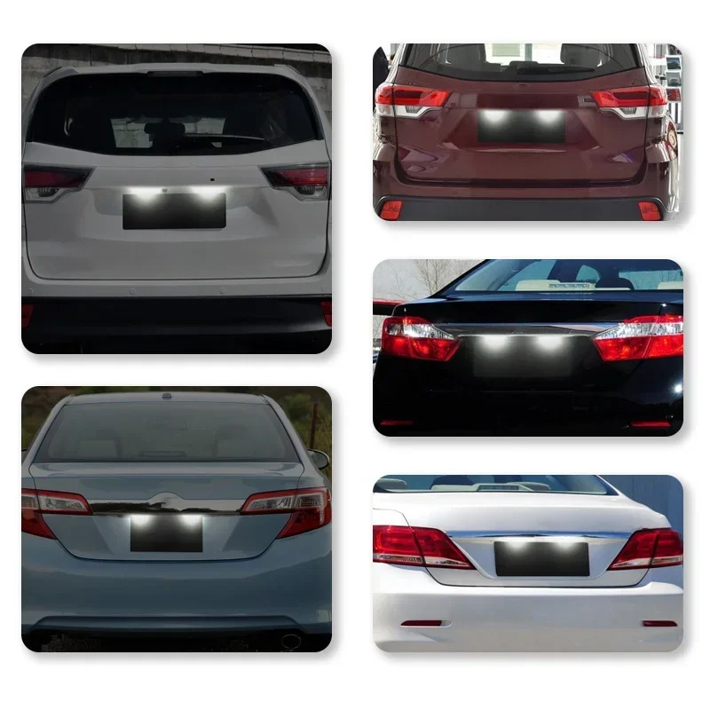 2 قطعة LED رقم الترخيص لوحة ضوء مصابيح لتويوتا كامري أفالون أوريس E18 فيوس Esquire أفينسيس Esquire EZ Noah Proace City SAI