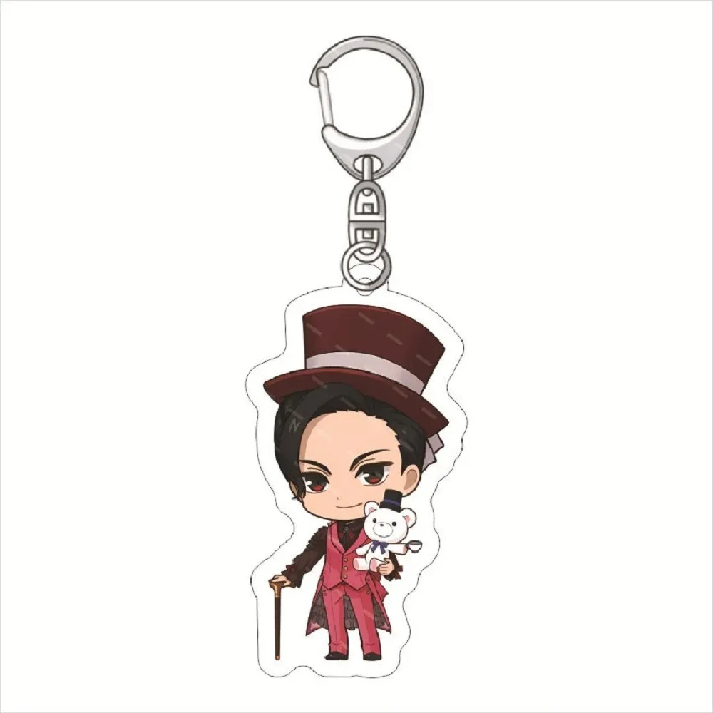 Anime Obey Me! Acrylic key chain Plate Lucifer Mammon-Leviathan Satan Asmodeus Beelzebub Belphegor Cosplay Toy  6cm keychain