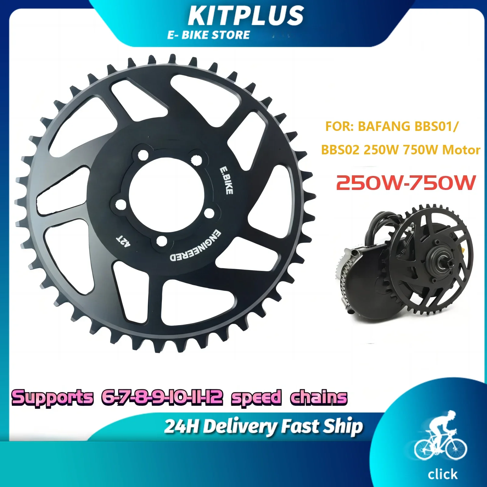 

Electric Bike Chain ring Motorized Bicycle Chain Wheel 36T 38T 42T For BAFANG BBS Mid Drive Motor 250W 350W 750W