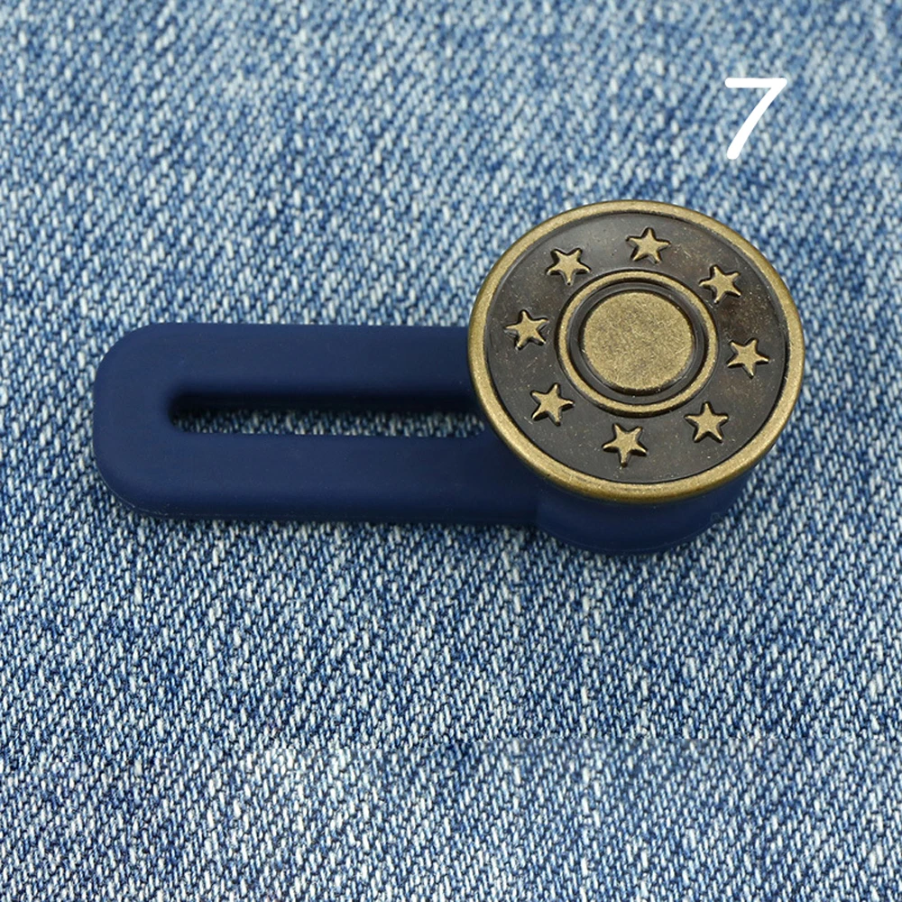 

Fashion Adjustable Elastic Star Clothing Bow Waistline Increase Waist Fastener Retractable Buckle Buttons Jeans Extended Button