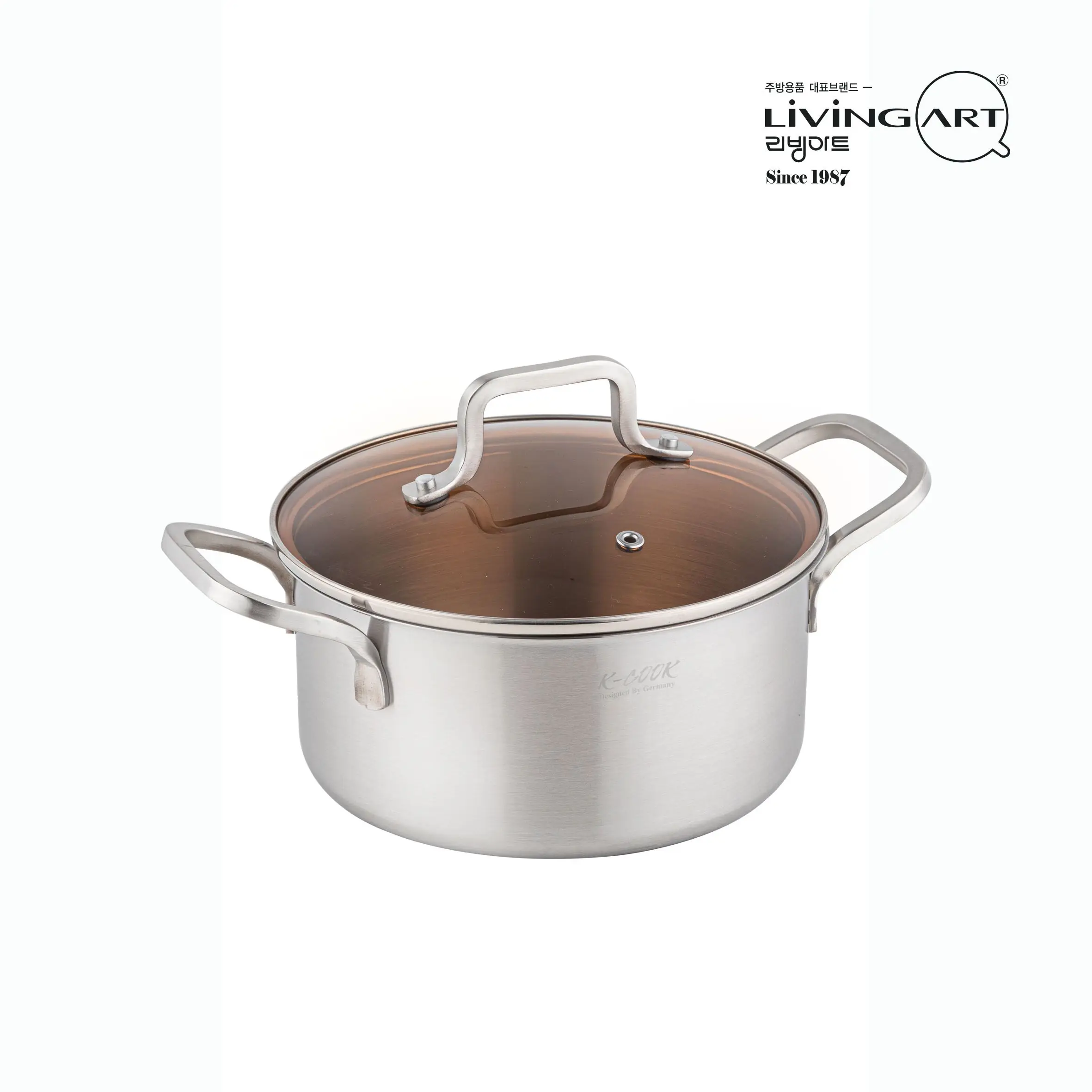 Living Art K-Cook Stainless Steel Double Handle Pot 18cm