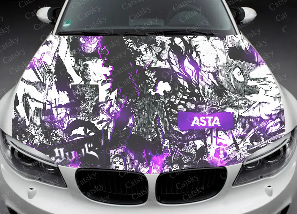 Anime Black Clover Car Hood Vinyl Stickers Wrap Vinyl Film Engine Cover Decals Sticker on Car Auto Accessories