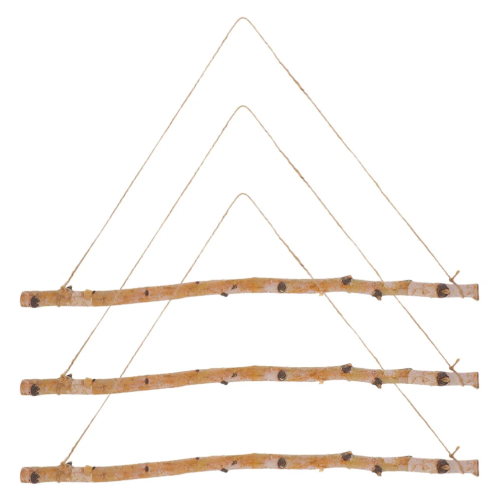 

3Pcs Farmhouse Wall Hanging Decor Rustic Wood Log Natural Stick Decorative Home Wall Hanging Living Room Bedroom Dining Room