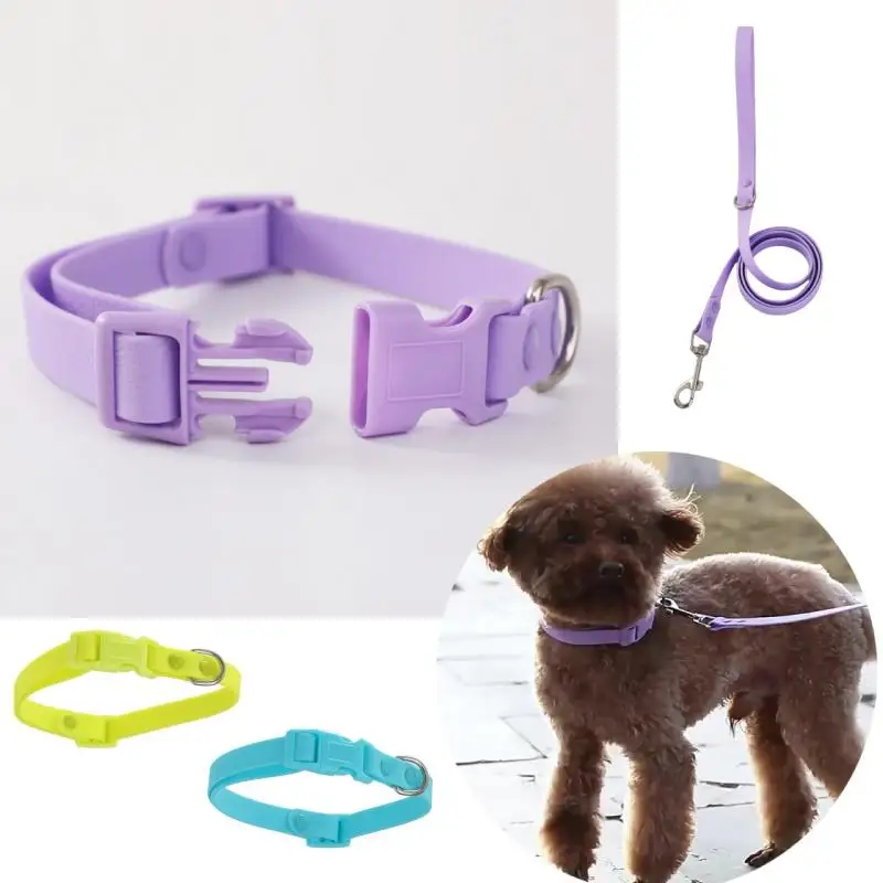 Cat Dog Collar Adjustable PVC Waterproof Collar Pet Products for Small Medium Large Dogs Imitation Silicone