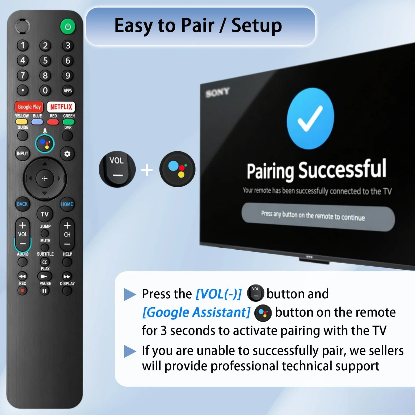 NEW RMF-TX500U Voice Replacement Remote Control for Sony Bravia Smart TV Compatible XBR KD XR Series X800H X950G A8H - view 5