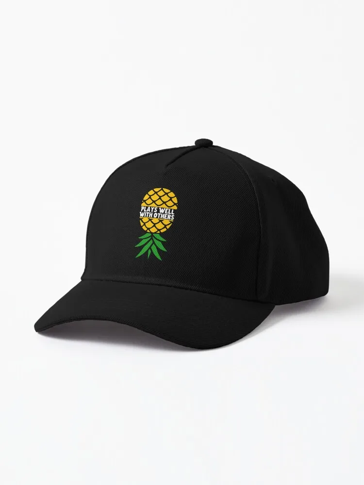 Plays well with others upside down pineapple Baseball Cap Cosplay Trucker Hats Hat For Man Women's