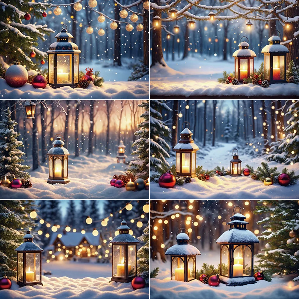 

MOON.QG Christmas Home Decoration Background Pine Forest Photo Backdrop New Year Winter Photography Studio Photocall Accessories