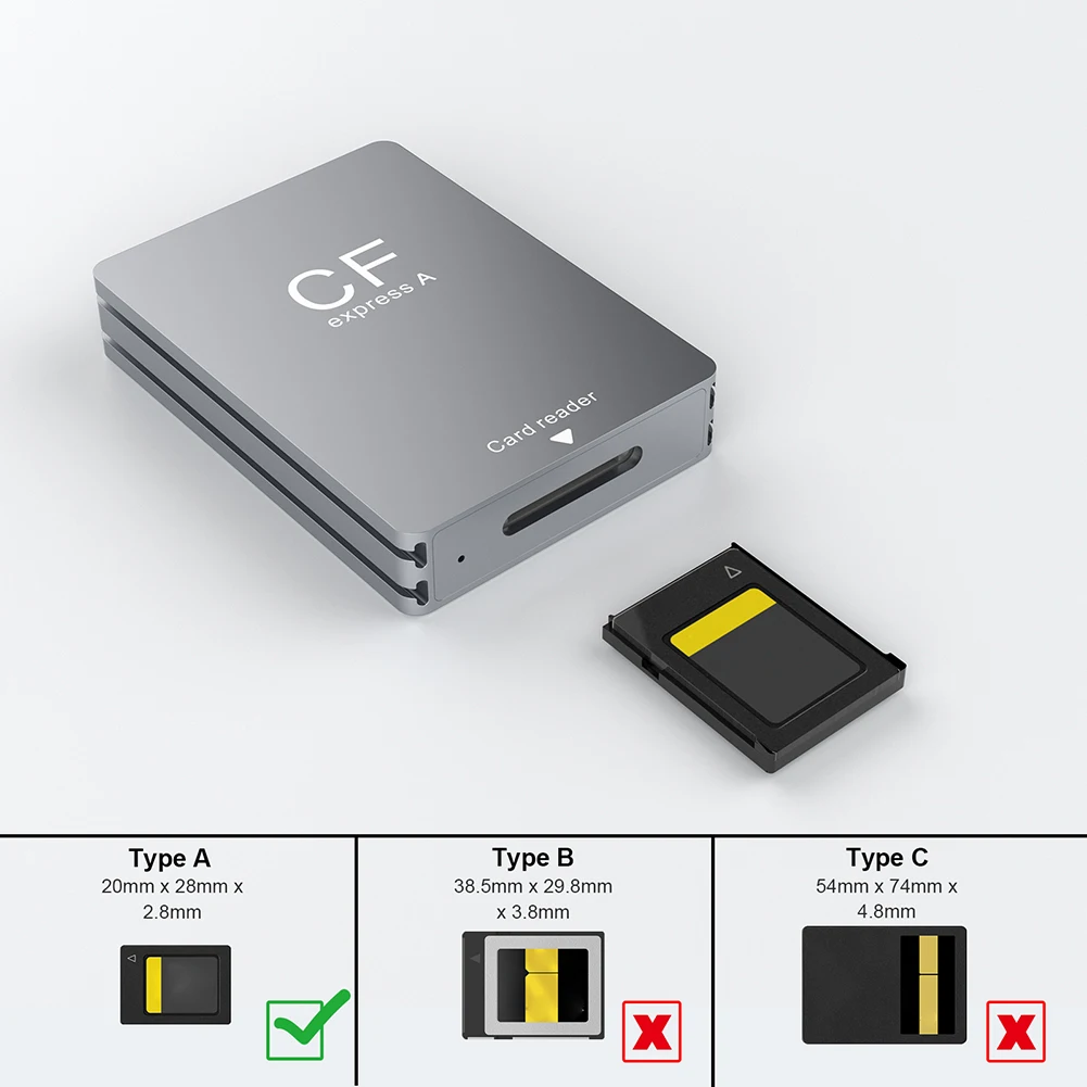 قارئ بطاقات CFexpress من النوع A مع USB C إلى USB C/USB A كابل محول قارئ CFexpress يدعم Android/Windows/ OS لـ SLR #6