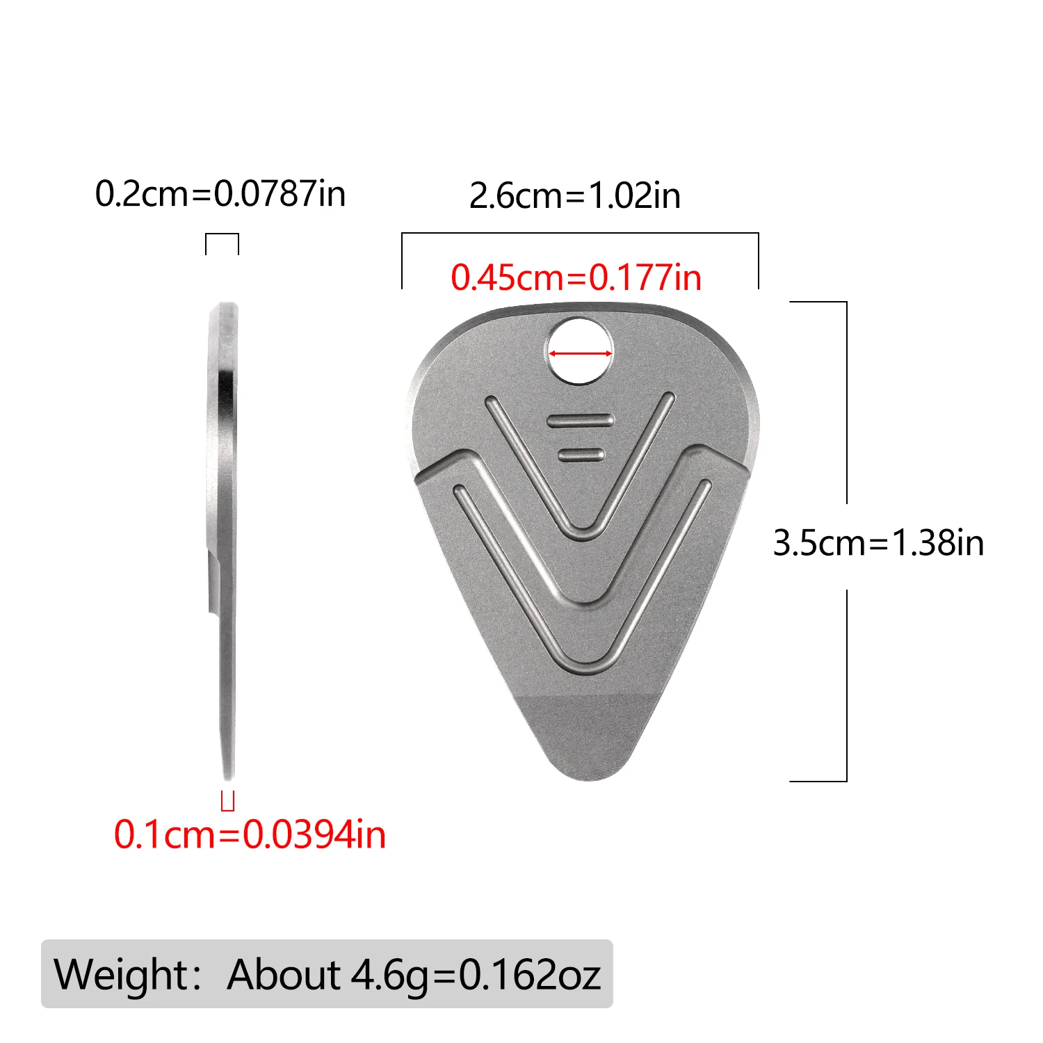 Portable Titanium EDC Pry Tool Guitar Pick Necklace Anti-slip Metal Plectrum Musical Accessory Pocket Carry Gift