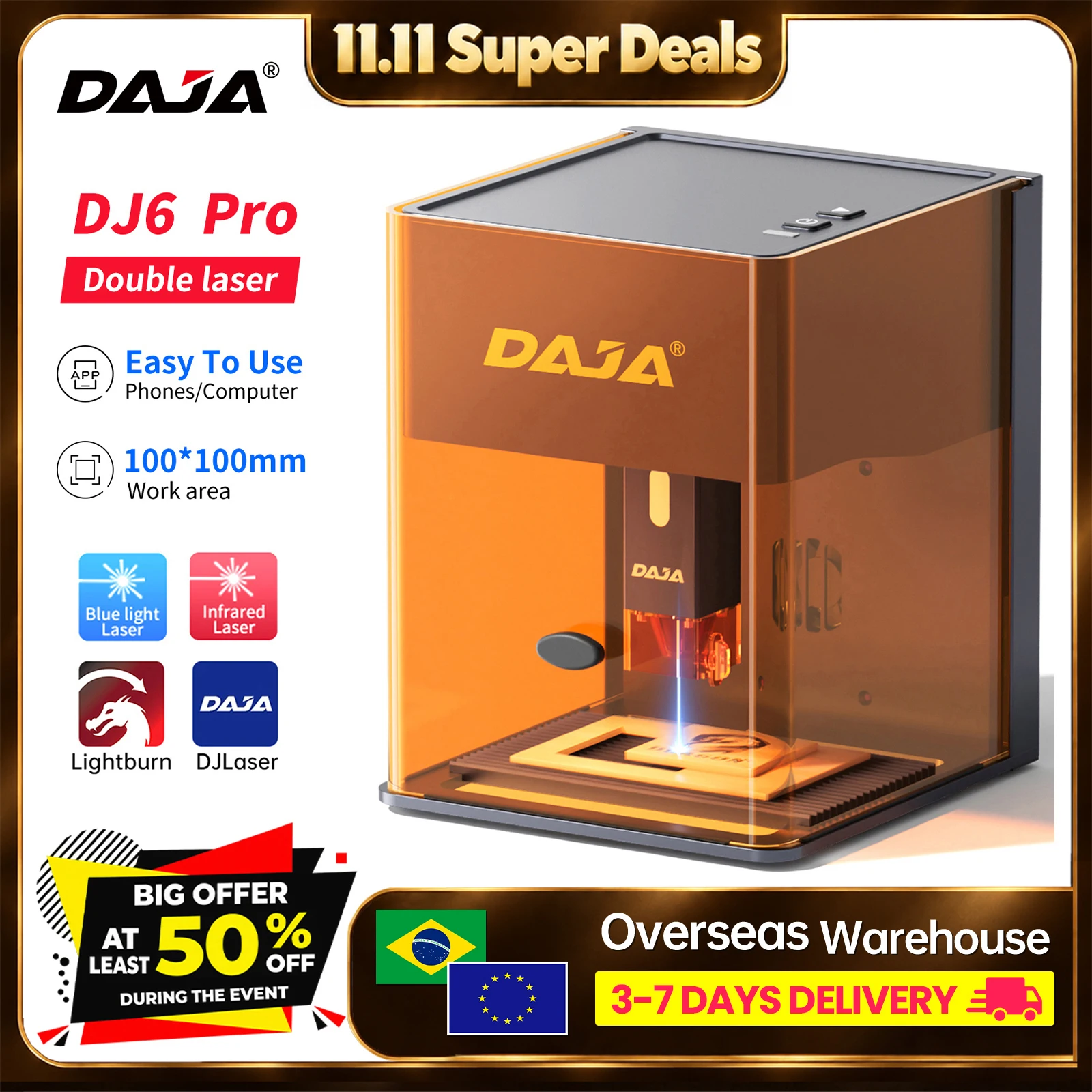 Fiber Laser Marking Machine 30W - DAJA DJ6 Pro лазерный гравер портативный