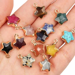 16x13mm Star Shape Natural Stone Opal Quartz Amethyst Charm Pendant Women Jewelry fit for DIY Earrings Necklace Making Accessory