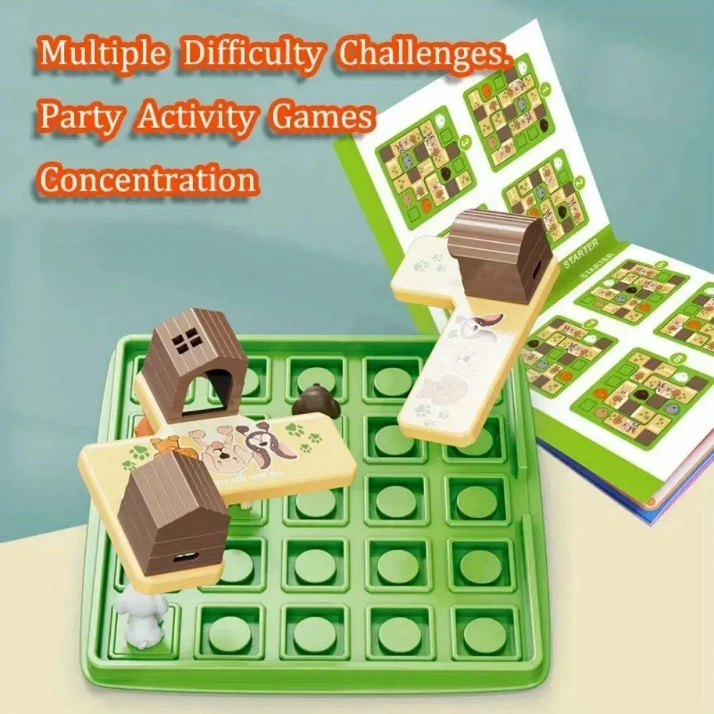 Pai-filho brinquedos educativos interativos crianças labirinto do cão quebra-cabeças pensamento lógico treinamento jogo de tabuleiro jogos de atividades de viagem