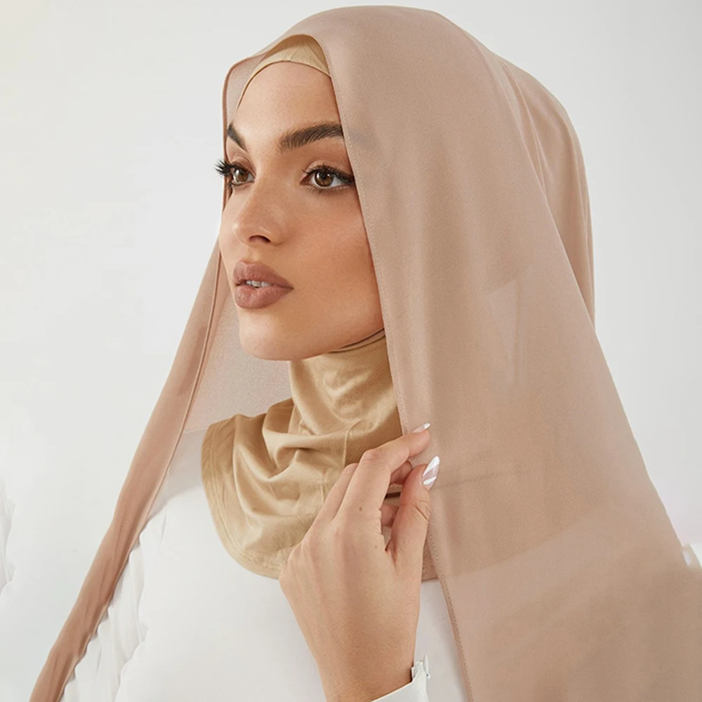 Imstant Hijabs With Caps Full Cover Cap And Chiffon Hijab