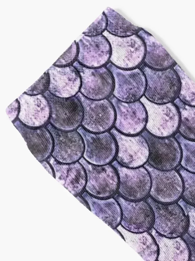 Purple Mermaid Scales Tail Design Socks luxe with print gifts Socks Male Women's