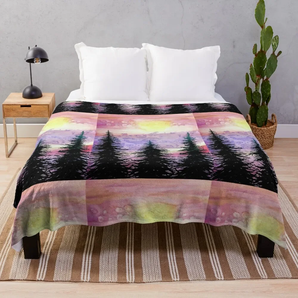 

Sunset Silhouette Throw Blanket Blankets For Sofas Extra Large Throw warm for winter Blankets