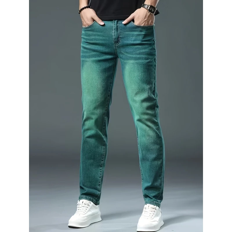

2026 New Style Men Skinny Stretch Jeans Elastic Simple Comfortable Basic Denim Pants Casual Fashion Streetwear Trousers