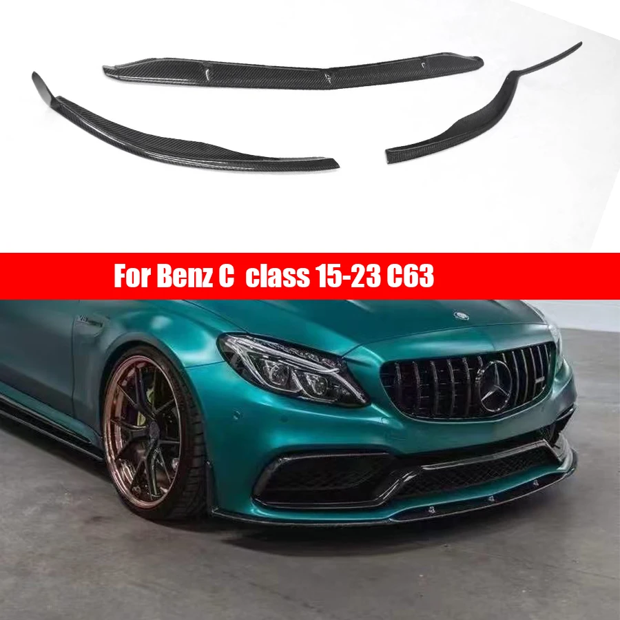 

For Mercedes Benz C Class W205 C63 Carbon Fiber Front lip Car Front Bumper Lip Front lip Diffuser Front Chin Spoiler body kit