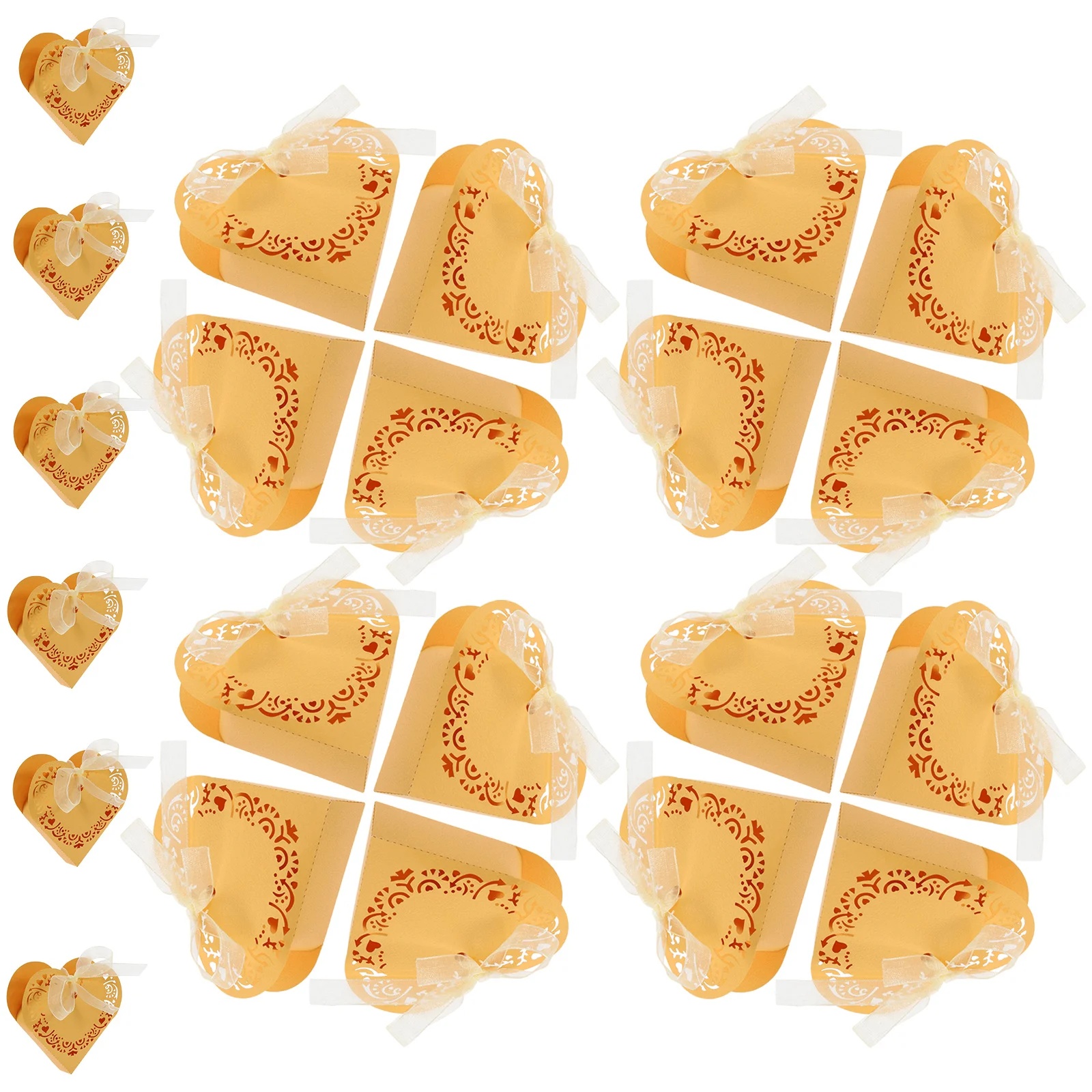 

50pcs Candy Set Golden Hollow Paper Boxes Elegant European Gift Boxes For Candy Style Gift Containers for Wedding Party Favors