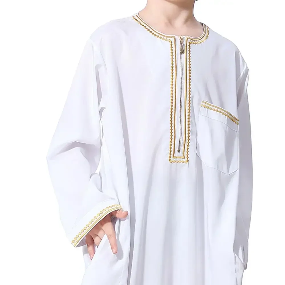 Muzułmańskie dzieci Abaya Jubba Thobe chłopiec długa sukienka islamski Ramadan dzieci kaftan szata dubaj arabski Kaftan Arabia Saudyjska nabożeństwo