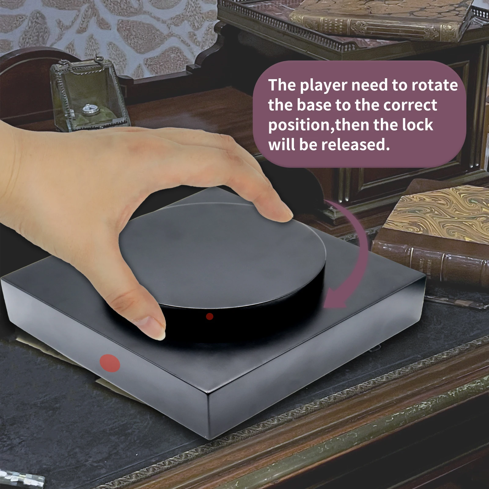 آلية لعبة الهروب من الغرفة السرية في الاستوديو الغامض الدعائم لغز إلكتروني رائع 1987 GY قاعدة تدوير موضع Rotatecorrect