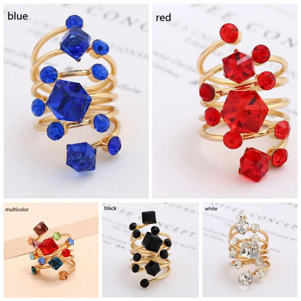 مبالغ فيها الفاخرة خمر هندسية حجر الراين افتتاح حلقة المفصل فنجر العتيقة خواتم للنساء الشرير بيان مجوهرات هدية