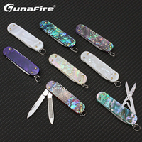 Tunafire Folding Pocket Knife Multifunctional Small Mini Knife Stationery Scissor Nail file EDC Tool Keychain Box Cutter