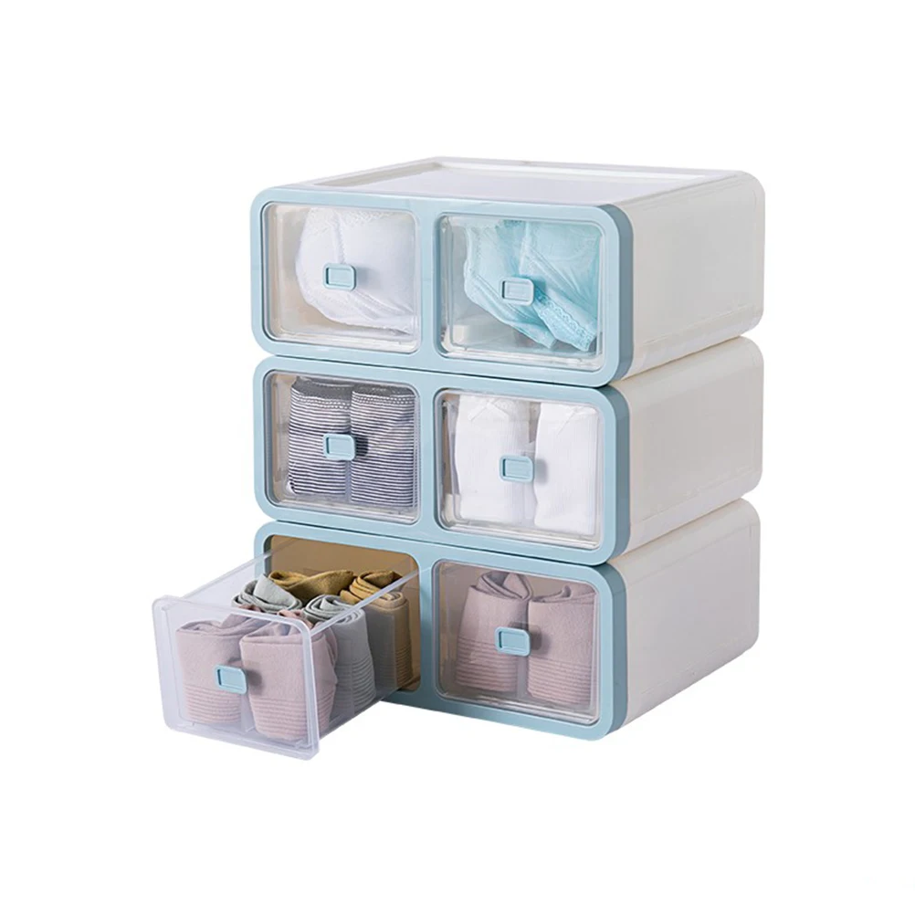 

Plastic Underwear Socks Lingerie Storage Organizer Translucent Moisture Proof Drawer Divider Closet Box For