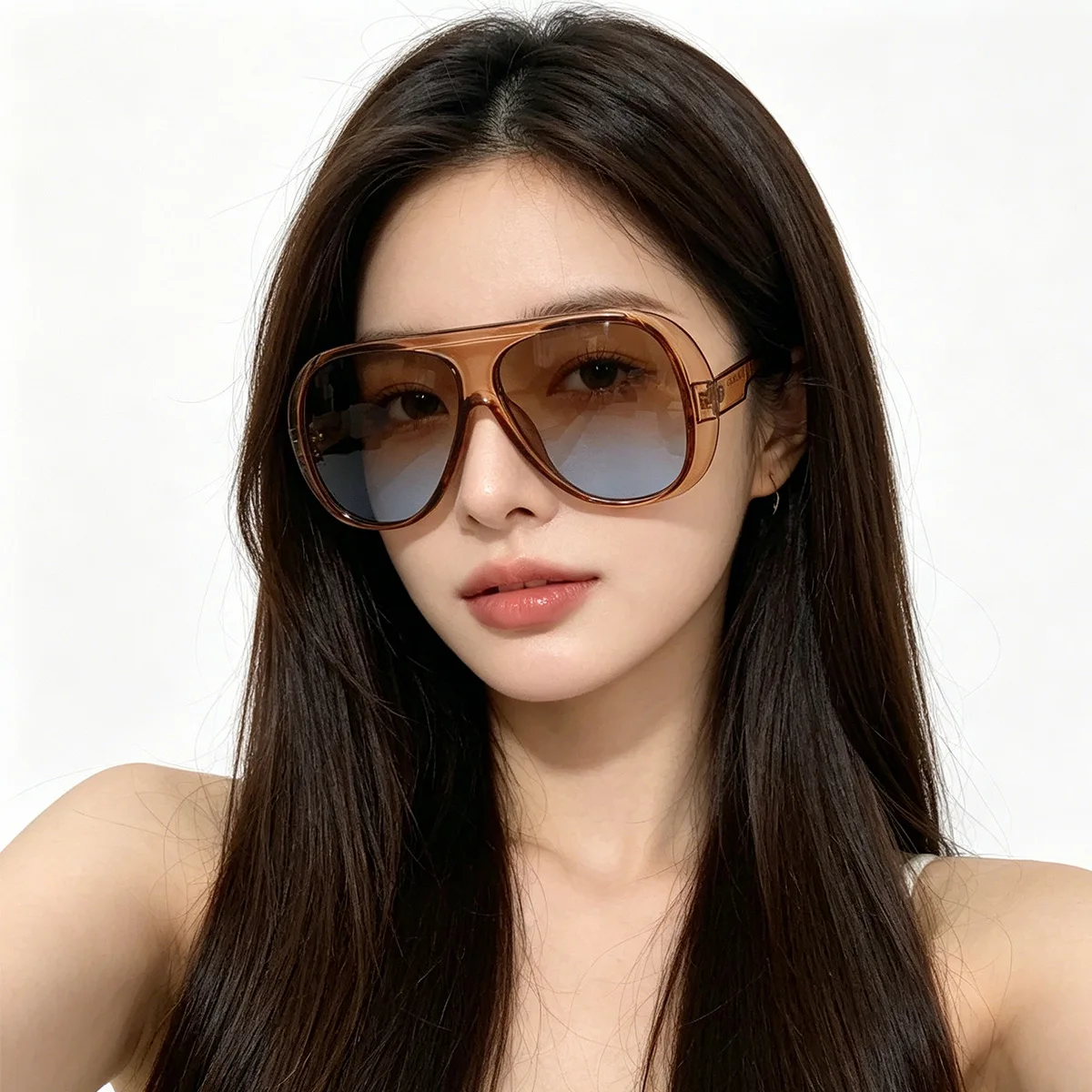 European and American retro large frame personalized street shot versatile sunglasses fashionable outdoor UV protection trendy men and women