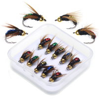 #14 Bead Head Fast Sinking Nymph Scud Fly Bug Worm Trout Fishing Flies Artificial Insect Fishing Bait Lure