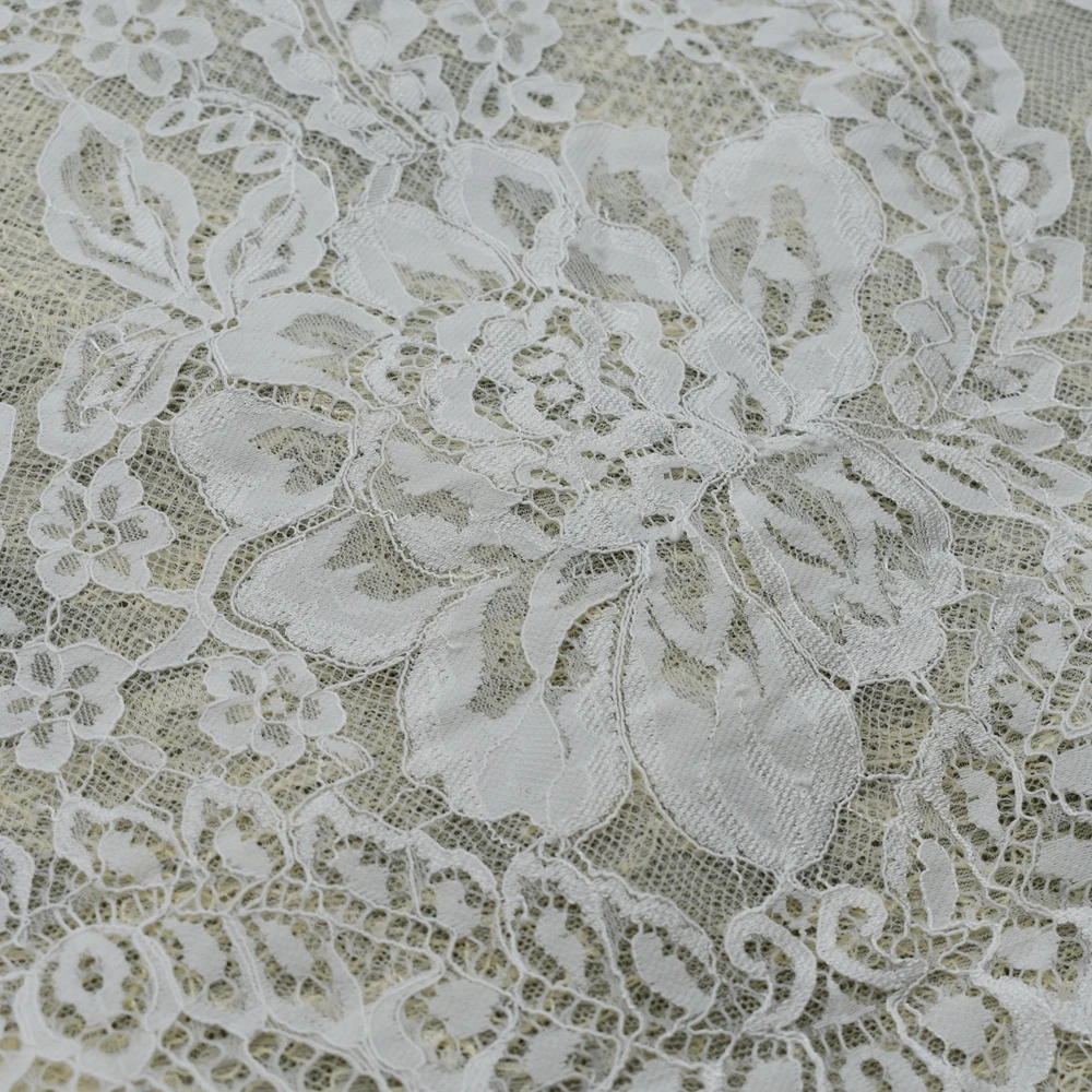 3M Long Eyelash Chantilly Lace Traditional Wedding Lace Fabric White Hot Selling DIY Material Sewing fabric