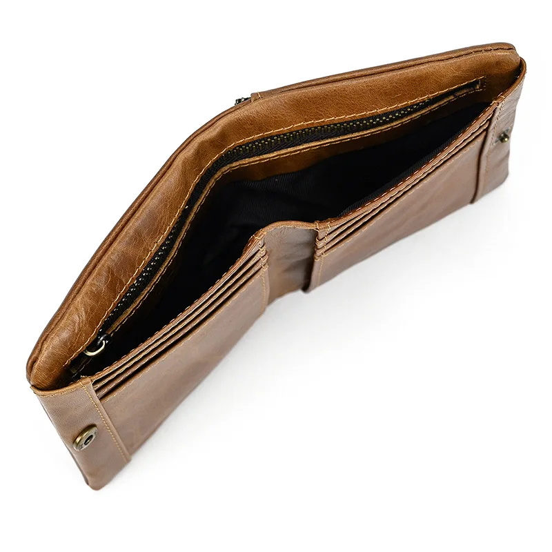 Leather Short Wallet Men Vintage Coin Purse Men Card Holder With Multiple Card Slots Genuine Leather Women Wallet Cash Pack Male