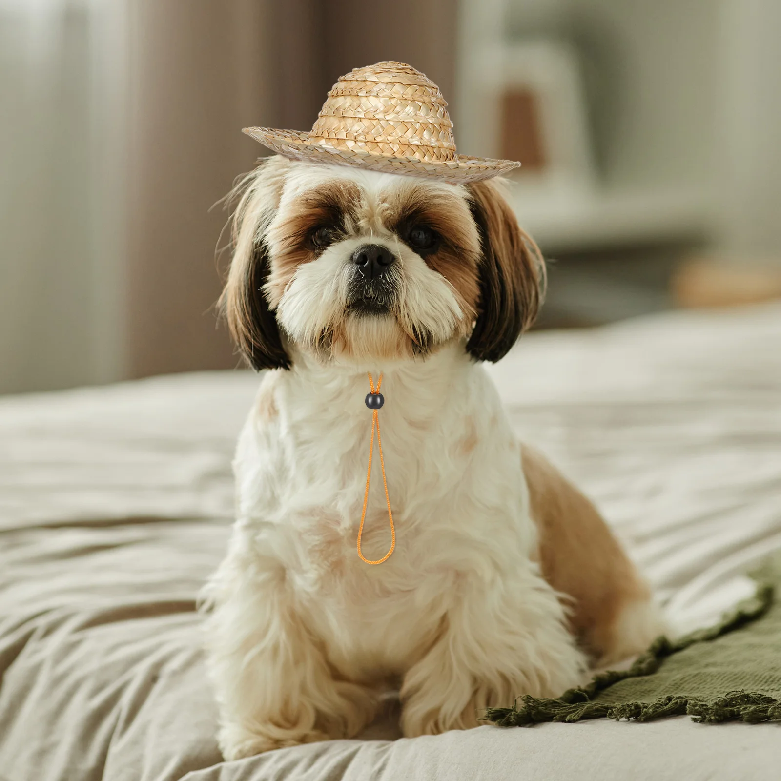 

Sun Dog Puppy Straw Summer Small Adjustable Beach Pet Straw Hat Hats for Dogs Cats Pet Supplies Dog Accessories