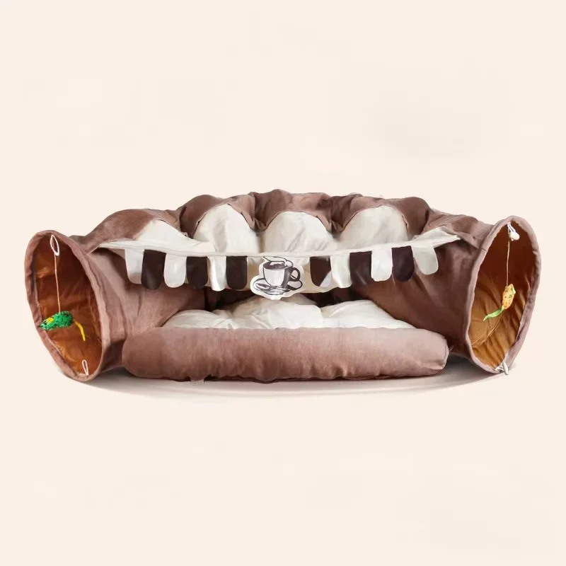 Factory Direct Sale Wholesale Pet Supplies Cat Tunnel Bed Pet Interactive accessories Play Toy Felt Cat Tunnel Tubes Bed