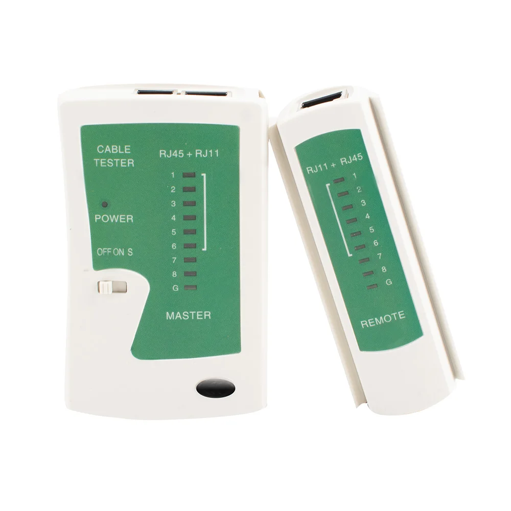 جهاز اختبار كابل الشبكة RJ45 أداة اختبار كابل إيثرنت Lan لكابل Cat5 Cat6 CAT7 8P 6P LAN وكابل الهاتف RJ11