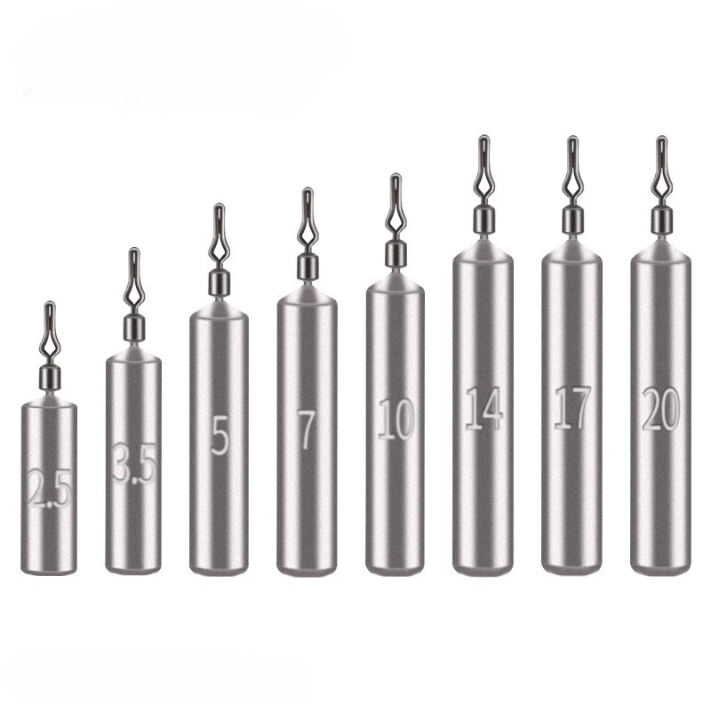 Angelködergewichte Drop Shot Zylinderplatinen 10 Stück Long Cast Anti Snag Lead für Angelausrüstung