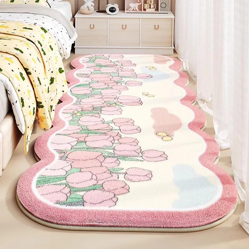 Children's Room Fun Carpet Bedroom Bedside Blanket Non Slip Soft Fluffy Carpets Room Cartoon Thickened Waterproof Anti Slip Rug