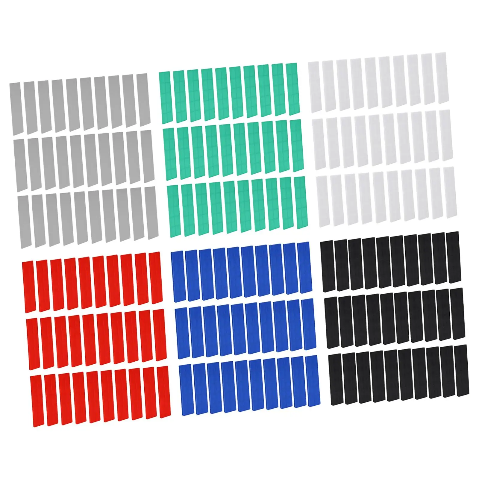 

180 шт. плоских регулировочных прокладок из полипропилена, противоскользящие, 6 цветов, 6 размеров, композитные накладки для столов, холодильников, универсальные