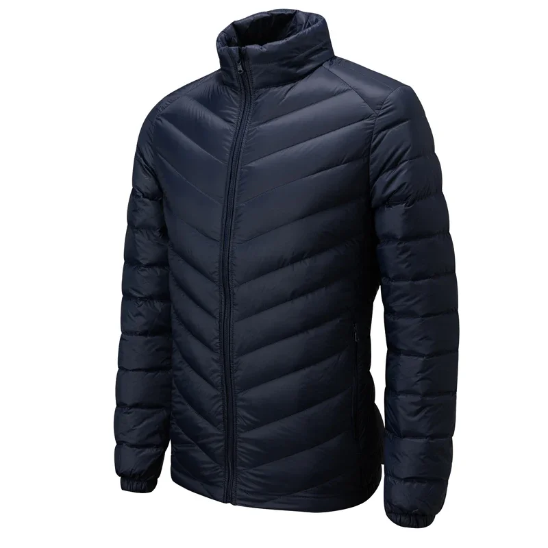 Lightweight Padded Hooded Jacket for Men Long Style Baseball Collar down Jacket Youth Fashion Other Fillings