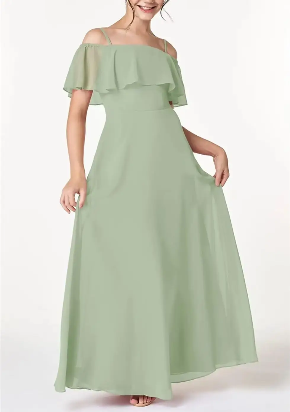 Шифоновое платье подружки невесты с открытыми плечами, платья с цветочным узором для девочек на свадьбу, платье для первого причастия