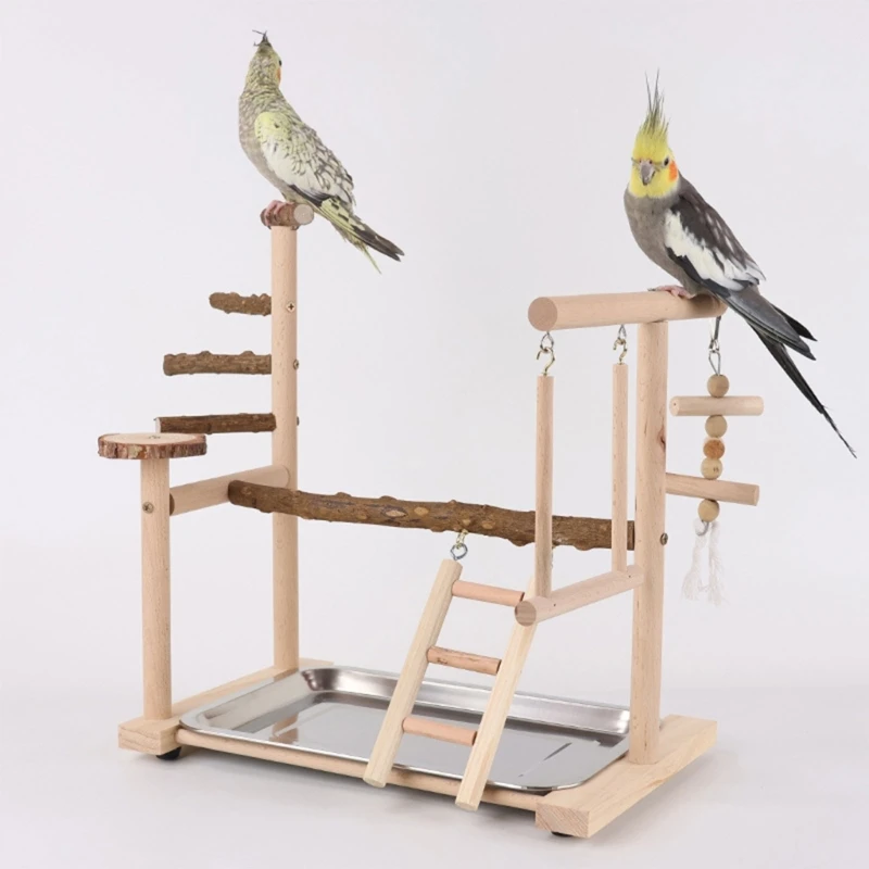 

Wooden Bridge Training Bird Parrots Standing Supplies Bird Stands Toy