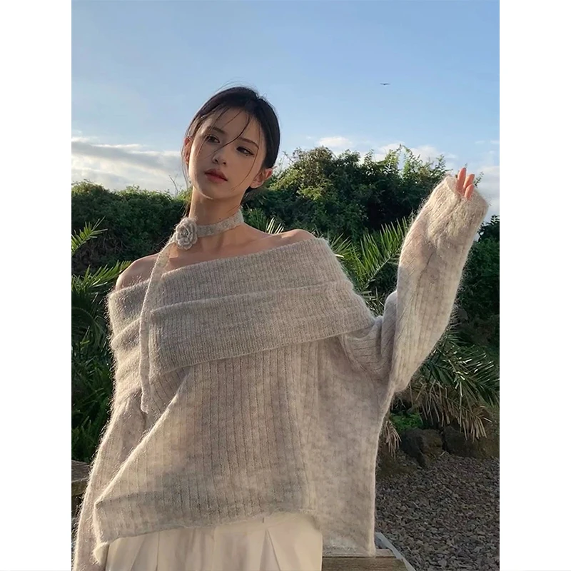 

Потрясающий сладко-острый вязаный топ на одно плечо, модный дизайн, облегающий крой, с открытым плечом, для женщин, осень-весна, новинка